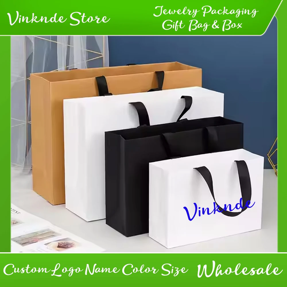 50pcs Gift Bags with Ribbon Handles Custom Logo Luxury Kraft Paper Tote Bag Shopping Wedding Anniversary Party Mothers Day Favor
50pcs Gift Bags with Ribbon Handles Custom Logo Luxury Kraft Paper Tote Bag Shopping Wedding Anniversary Party Mothers Day Favor