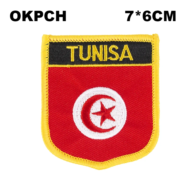 Tunisia Flag Shield Shape Iron on Embroidery Patches Saw on Transfer Patches Sewing Applications for Clothes Back Pack Cap
Tunisia Flag Shield Shape Iron on Embroidery Patches Saw on Transfer Patches Sewing Applications for Clothes Back Pack Cap