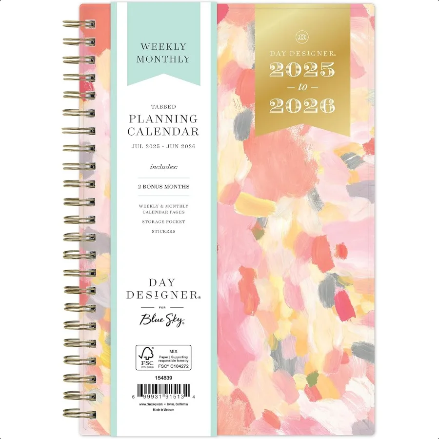 Day Designer 20252026 Weekly and Monthly Academic Year Calendar July 2025 June 2026 5" x 8" Flexible Cover Wirebound Storage P
Day Designer 20252026 Weekly and Monthly Academic Year Calendar July 2025 June 2026 5" x 8" Flexible Cover Wirebound Storage P