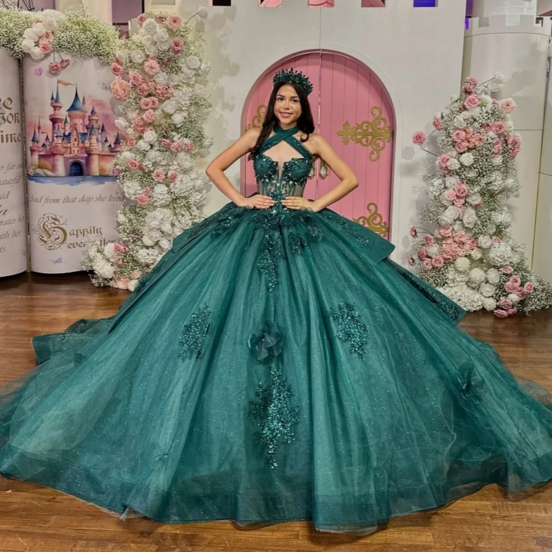 Dark Green Shiny Quinceanera Dresses Ball Gown Off The Shoulder Applique Lace Beading Crystal Tull Party Birthday Sweet 16 Dress
Dark Green Shiny Quinceanera Dresses Ball Gown Off The Shoulder Applique Lace Beading Crystal Tull Party Birthday Sweet 16 Dress