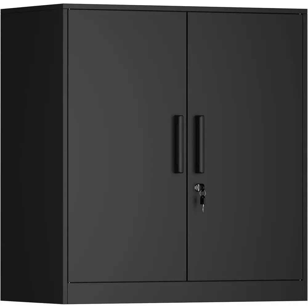 Black Lockable Wall-Mounted Cabinet with 2 Doors and Shelves for Garage and Basement Storage
Black Lockable Wall-Mounted Cabinet with 2 Doors and Shelves for Garage and Basement Storage