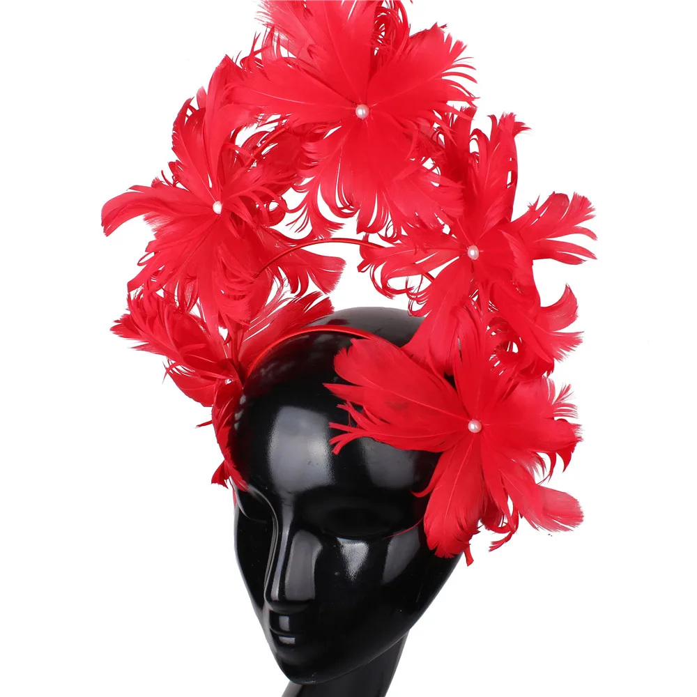 Wedding Hair Red Feather Flower Fascinator Accessories Headband Elegant Women Bridal Party Show Headwear Fancy Hair Accessories
Wedding Hair Red Feather Flower Fascinator Accessories Headband Elegant Women Bridal Party Show Headwear Fancy Hair Accessories