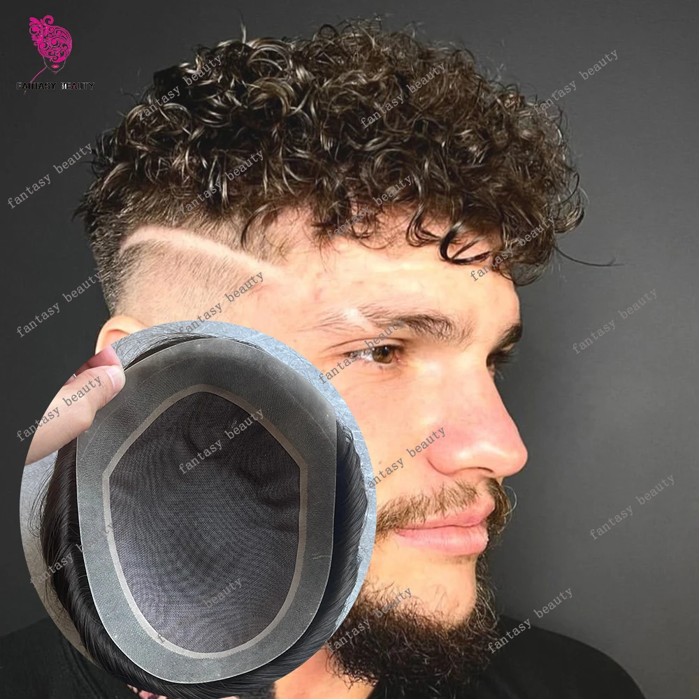 Afro Man 15mm/12mm/18mm Kinky Curly Brown Mono Lace PU Natural Human Hair Toupee for Male Natural Hairline Capillary Prosthesis
Afro Man 15mm/12mm/18mm Kinky Curly Brown Mono Lace PU Natural Human Hair Toupee for Male Natural Hairline Capillary Prosthesis
