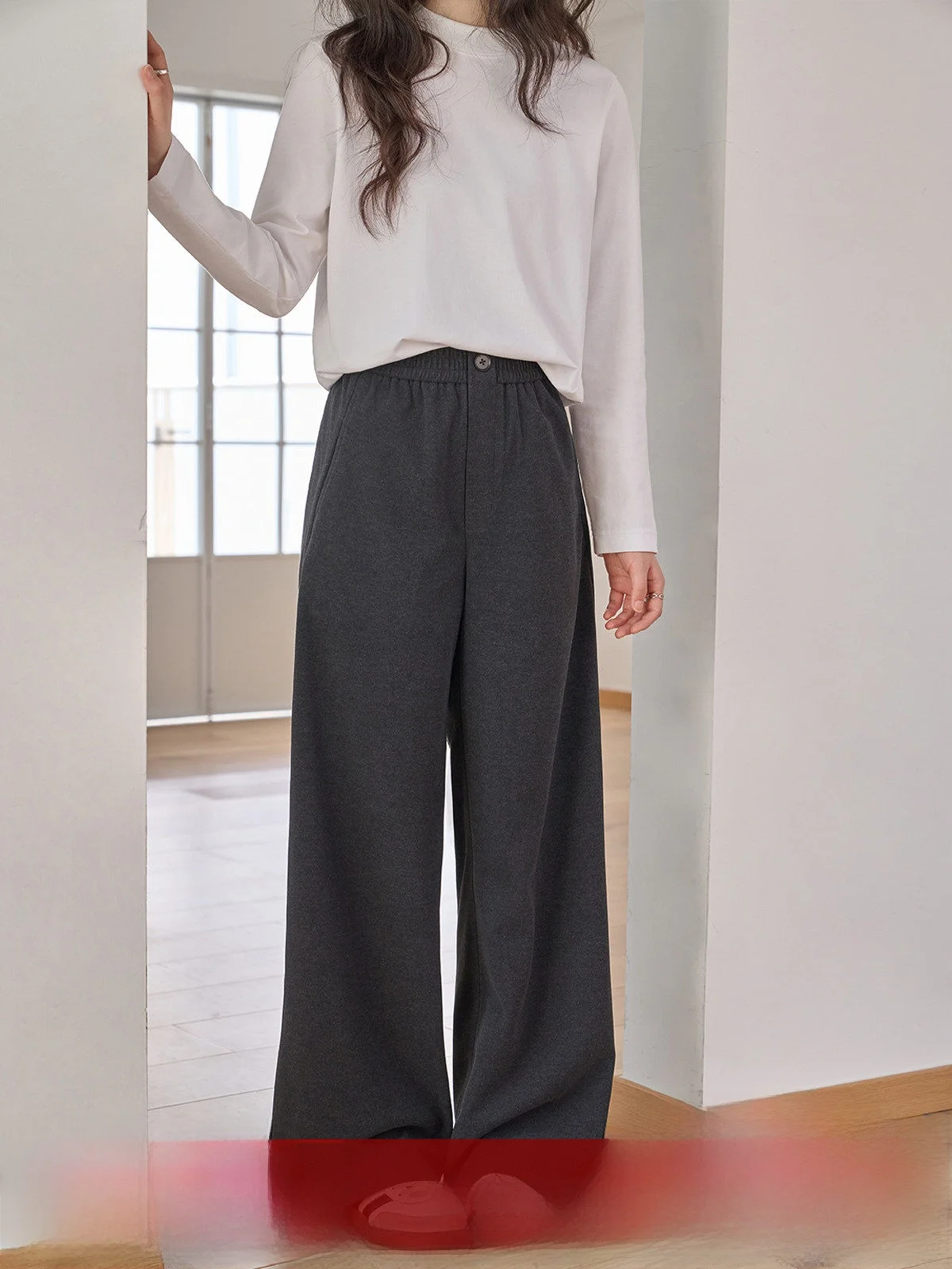 MoZao Lazy Style Loose Wide Leg Casual Pants Women's Deep Grey Winter New High Waist Straight Floor-Length Trousers
MoZao Lazy Style Loose Wide Leg Casual Pants Women's Deep Grey Winter New High Waist Straight Floor-Length Trousers