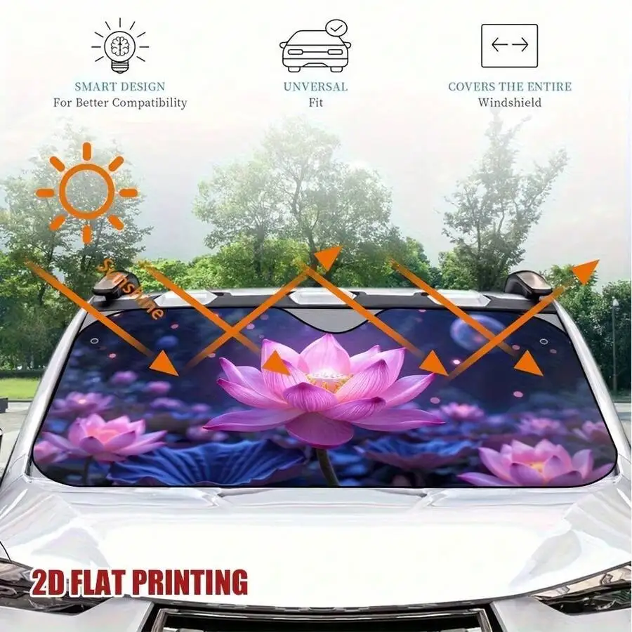 2D Flat Printed Car Windshield Sunshade Lotus Design UV Protection Universal Fit
2D Flat Printed Car Windshield Sunshade Lotus Design UV Protection Universal Fit