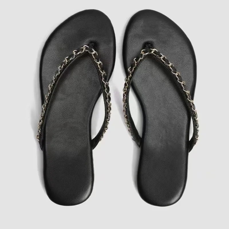 Metal Chain Flip Flops 2026 New Slippers Women Summer Outdoor Beach Flat Bottom Sandals Fashionable All-Occasion Slip-On Shoes
Metal Chain Flip Flops 2026 New Slippers Women Summer Outdoor Beach Flat Bottom Sandals Fashionable All-Occasion Slip-On Shoes