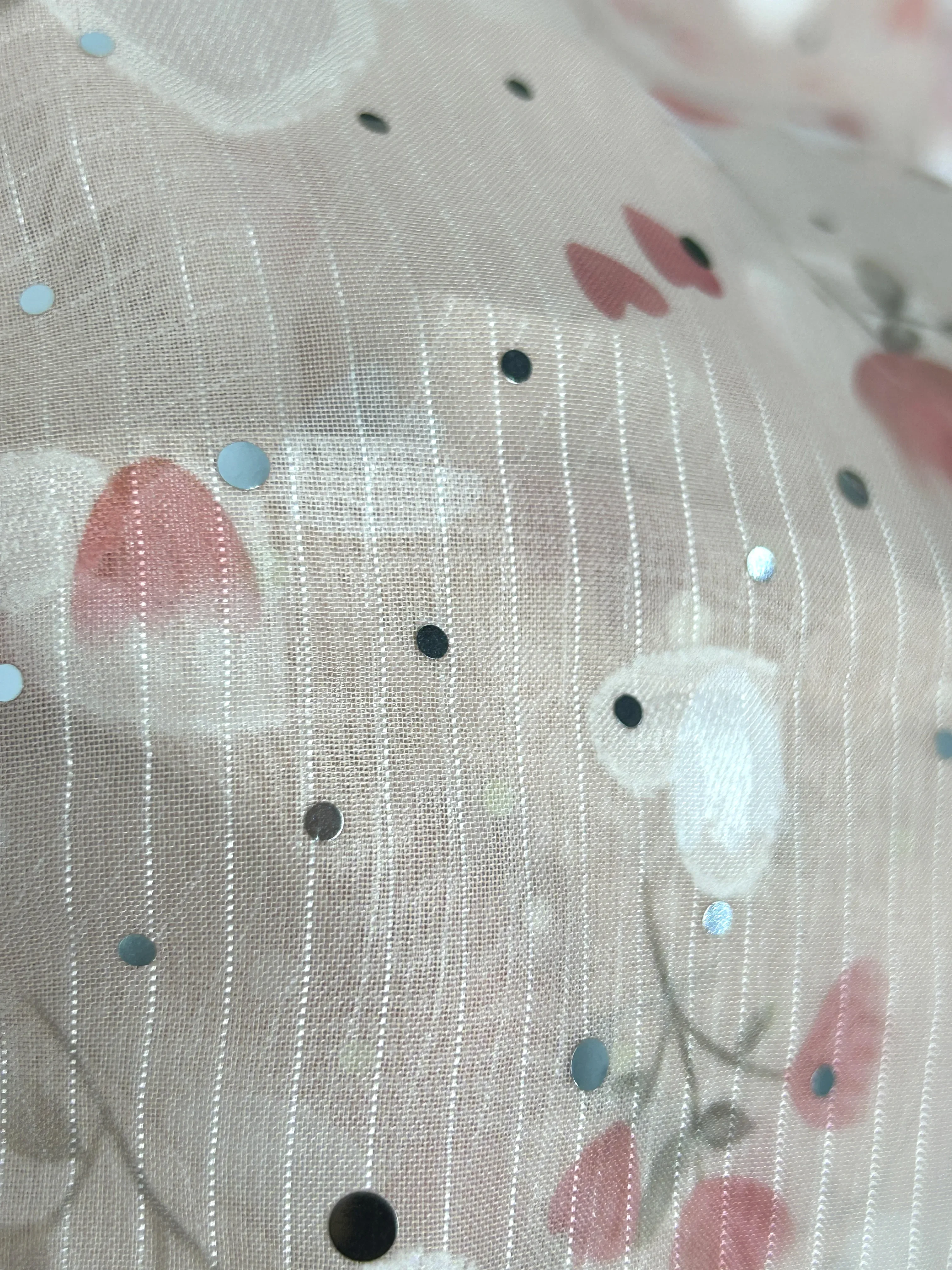 Sweet Pink Beige Sequin Printed Mesh Fabric White Heart Pink Fruit Green Leaf Design Romantic Dress Party Decoration DIY Apparel
Sweet Pink Beige Sequin Printed Mesh Fabric White Heart Pink Fruit Green Leaf Design Romantic Dress Party Decoration DIY Apparel