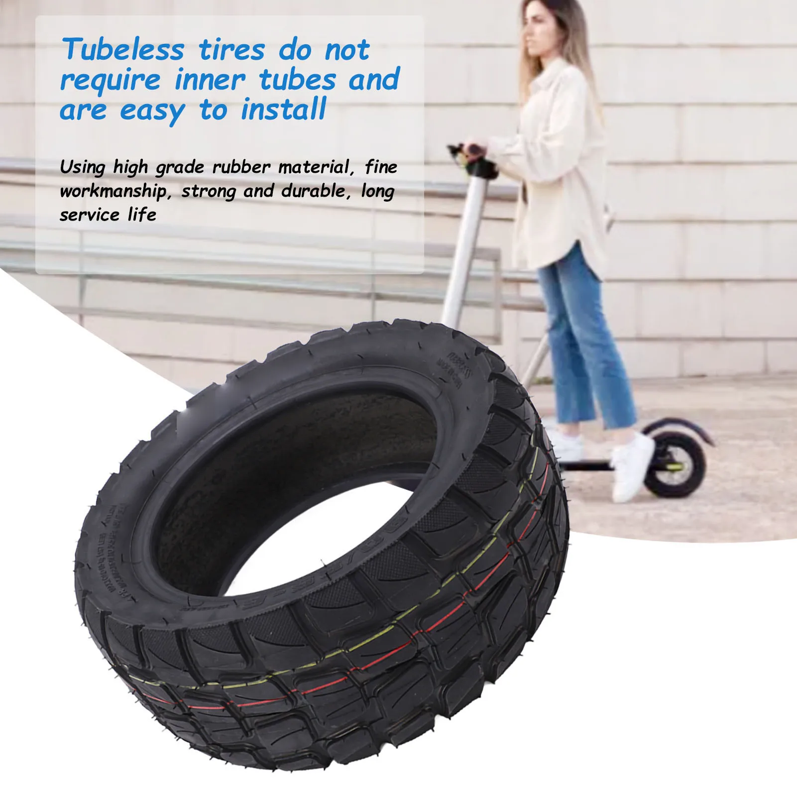 90/55 6 Electric Scooter Tubeless Tire Electric Scooter Off Road Rubber Tire Replacement Tubeless Tyre for Electric Scooter
90/55 6 Electric Scooter Tubeless Tire Electric Scooter Off Road Rubber Tire Replacement Tubeless Tyre for Electric Scooter