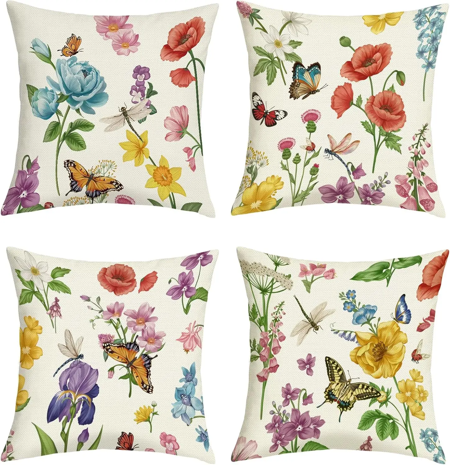 4Pcs Vintage Botanical Pillow Covers Watercolor Floral Butterfly Cushion Cases for Farmhouse Living Room Sofa Bedroom Decoration
4Pcs Vintage Botanical Pillow Covers Watercolor Floral Butterfly Cushion Cases for Farmhouse Living Room Sofa Bedroom Decoration