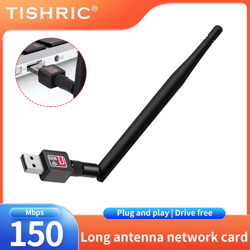 TISHRIC USB2.0 WiFi Adapter 2.4GHZ 150Mbs Long Antenna 81885DB Wireless Network Card For PC Desktop Laptop 2.4GHz
TISHRIC USB2.0 WiFi Adapter 2.4GHZ 150Mbs Long Antenna 81885DB Wireless Network Card For PC Desktop Laptop 2.4GHz