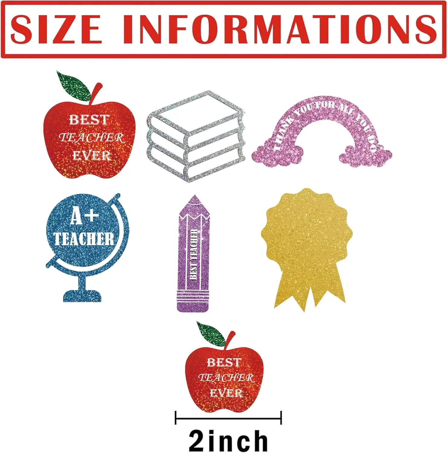 Glitter Teacher Appreciation Stickers 60 Pcs Back to School Sticker Teachers Reward Stickers 2 Inch Multicolor Apple Shape Decal
Glitter Teacher Appreciation Stickers 60 Pcs Back to School Sticker Teachers Reward Stickers 2 Inch Multicolor Apple Shape Decal