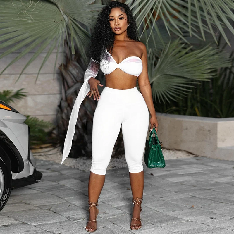 Sexy Fashion 2 Piece Set Women Mesh Patchwork Single Sleeve Strapless Top+Skinny Shorts Hottie Street Hipster Outfits
Sexy Fashion 2 Piece Set Women Mesh Patchwork Single Sleeve Strapless Top+Skinny Shorts Hottie Street Hipster Outfits