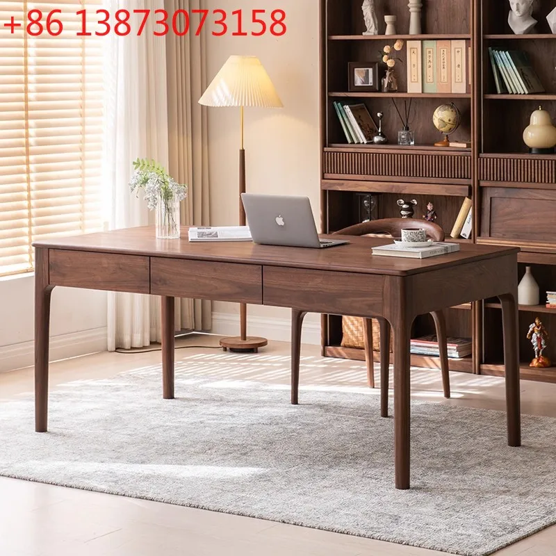 North American black walnut desk household solid wood desk rectangular modern new Chinese study writing workbench
North American black walnut desk household solid wood desk rectangular modern new Chinese study writing workbench