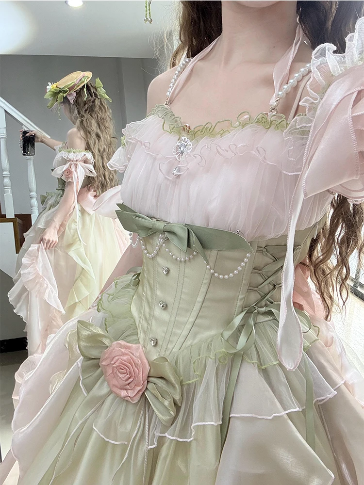 2026 Sweet Girl Heavy Craft Tail Bow Flower Puffy Princess Dresses Green Floral Wedding Dress Lolita High Waist Slim Fit Dress
2026 Sweet Girl Heavy Craft Tail Bow Flower Puffy Princess Dresses Green Floral Wedding Dress Lolita High Waist Slim Fit Dress