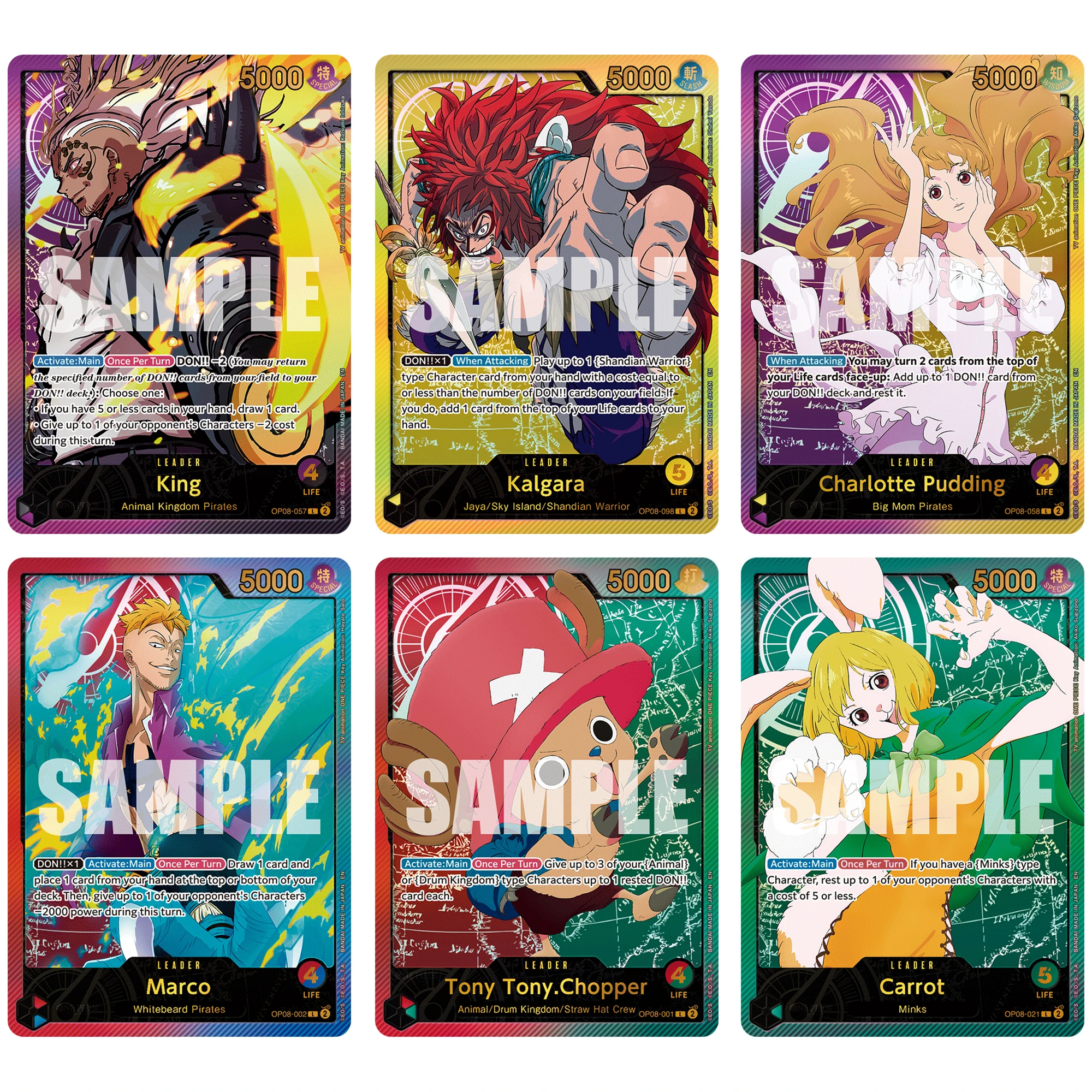 6Pcs/set Diy One Piece OP08 Pudding Marco Carrot English Flash Card OPCG Self Made Classic Anime Collection Card Gift Toy
6Pcs/set Diy One Piece OP08 Pudding Marco Carrot English Flash Card OPCG Self Made Classic Anime Collection Card Gift Toy