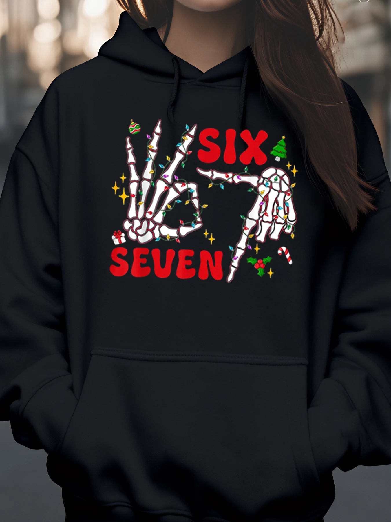 Толстовка с рождественским принтом Skeleton Hands Six Seven, праздничная одежда для женщин
Толстовка с рождественским принтом Skeleton Hands Six Seven, праздничная одежда для женщин