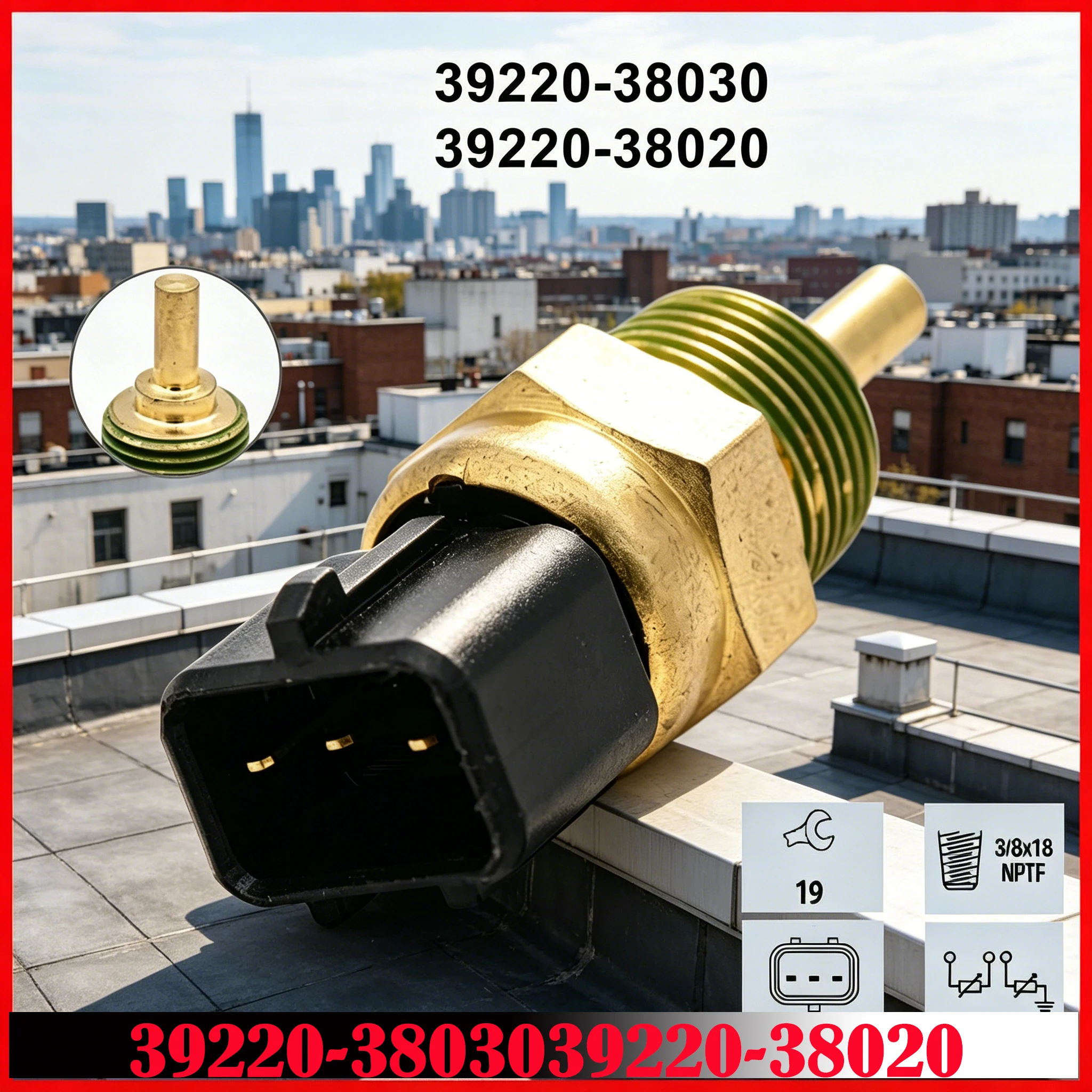 Coolant Temperature Sensor Sender 39220-38030 3922038030 for Hyundai Accent Elantra Kia Sportage 39220-38020 3922038020
Coolant Temperature Sensor Sender 39220-38030 3922038030 for Hyundai Accent Elantra Kia Sportage 39220-38020 3922038020