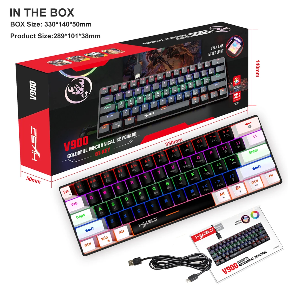 Проводная игровая клавиатура, регулируемая клавиатура RGB с несколькими клавишами быстрого доступа, 61 клавиша, USB подсветка для ПК, геймеров, Прямая поставка
Проводная игровая клавиатура, регулируемая клавиатура RGB с несколькими клавишами быстрого доступа, 61 клавиша, USB подсветка для ПК, геймеров, Прямая поставка