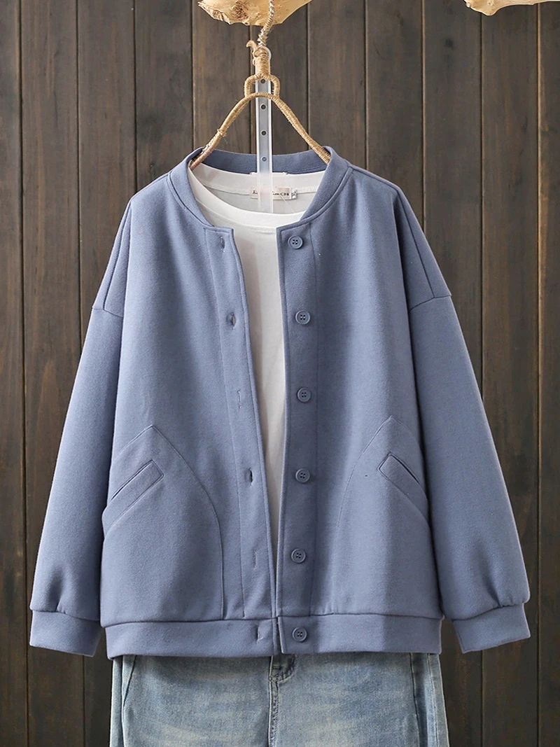 Spring Autumn Large Size 200 Pounds Simple round Neck Sweatshirt Cardigan Loose Lazy Style Casual Baseball Jacket Trendy
Spring Autumn Large Size 200 Pounds Simple round Neck Sweatshirt Cardigan Loose Lazy Style Casual Baseball Jacket Trendy