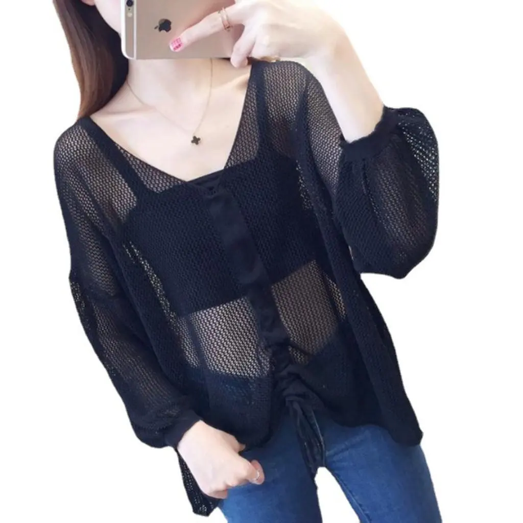 Новый летний женский свободный трикотаж, блузка с полой основой, топ, тонкий открытый кардиган, модный повседневный стиль на весну/осень
Новый летний женский свободный трикотаж, блузка с полой основой, топ, тонкий открытый кардиган, модный повседневный стиль на весну/осень