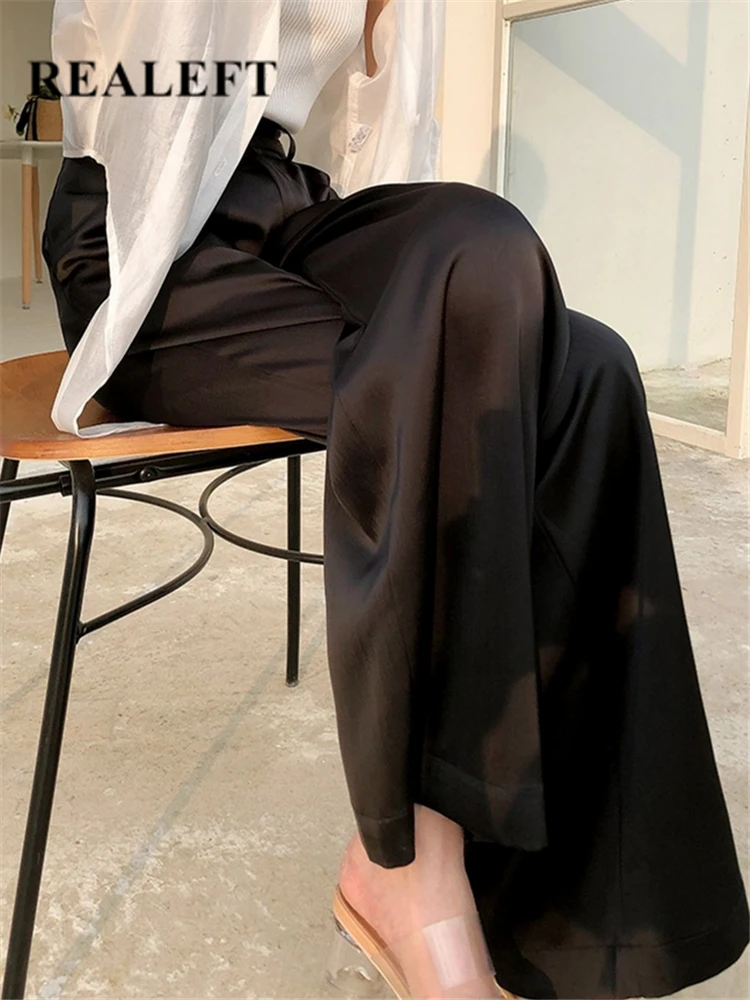 REALEFT 2023 Summer Silk Satin Women's Wide Leg Suit Pants High Waist Casual Fashionable Lace Up Loose Pants for Women Trousers
REALEFT 2023 Summer Silk Satin Women's Wide Leg Suit Pants High Waist Casual Fashionable Lace Up Loose Pants for Women Trousers