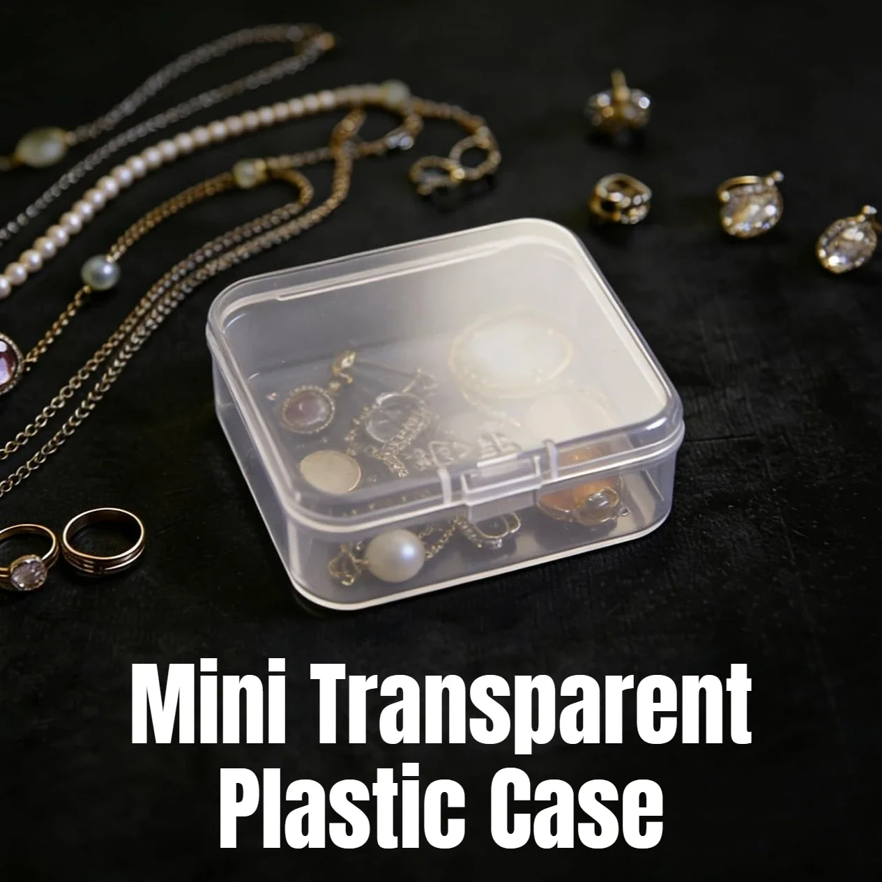 Square Rectangle Package Button Box 100PCS PP Storage Box Mini Transparent Plastic Case Container for Jewellry Beads Small Item