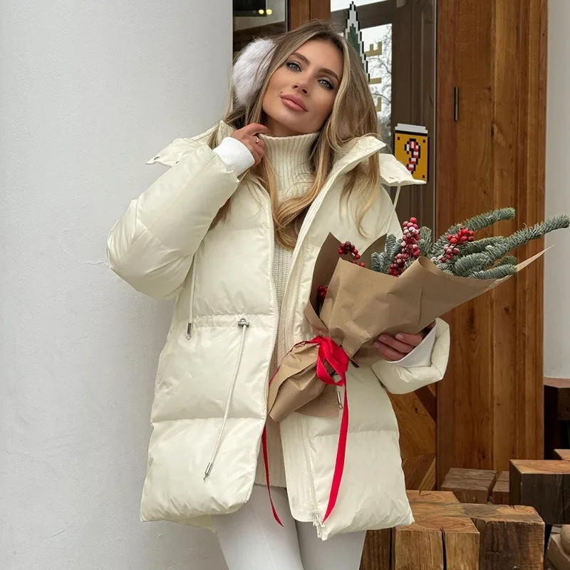 Talenza Women Winter Quilted Coats Fashion New Drawstring Hooded Thickened Warm Cotton Clothes Office Basic Retro Female Outwear
Talenza Women Winter Quilted Coats Fashion New Drawstring Hooded Thickened Warm Cotton Clothes Office Basic Retro Female Outwear