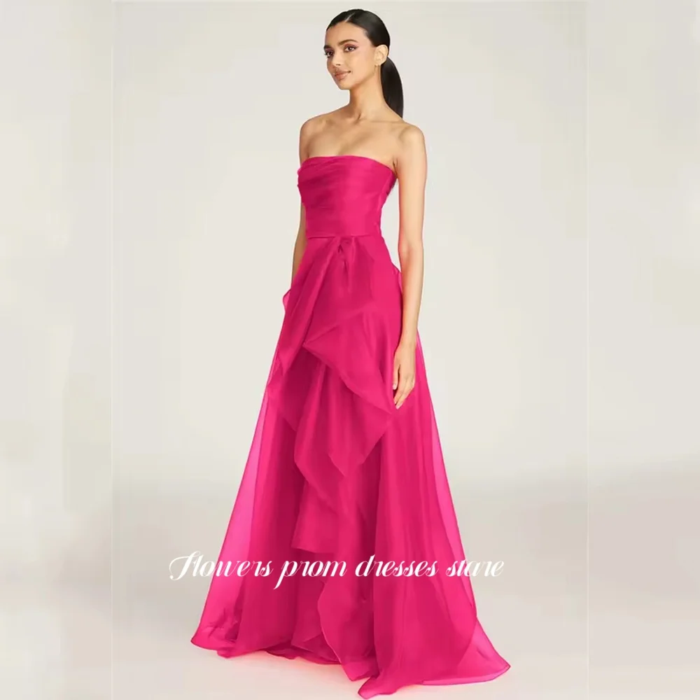 Flowers A Line Evening Dress Strapless Prom Dress with Slit Pleats Party Dress for Women vestidos de fiesta Customized
Flowers A Line Evening Dress Strapless Prom Dress with Slit Pleats Party Dress for Women vestidos de fiesta Customized