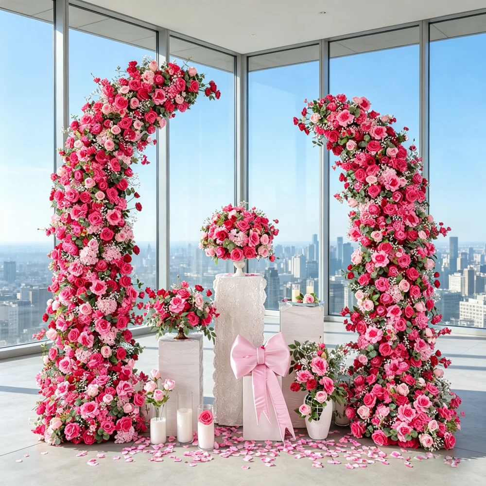 Artificial Fuchsia Trumpet-Shaped Flower Row Floral Arrangement - Excellent Fake Flower Props for Wedding Ceremony Decor HY3047
Artificial Fuchsia Trumpet-Shaped Flower Row Floral Arrangement - Excellent Fake Flower Props for Wedding Ceremony Decor HY3047