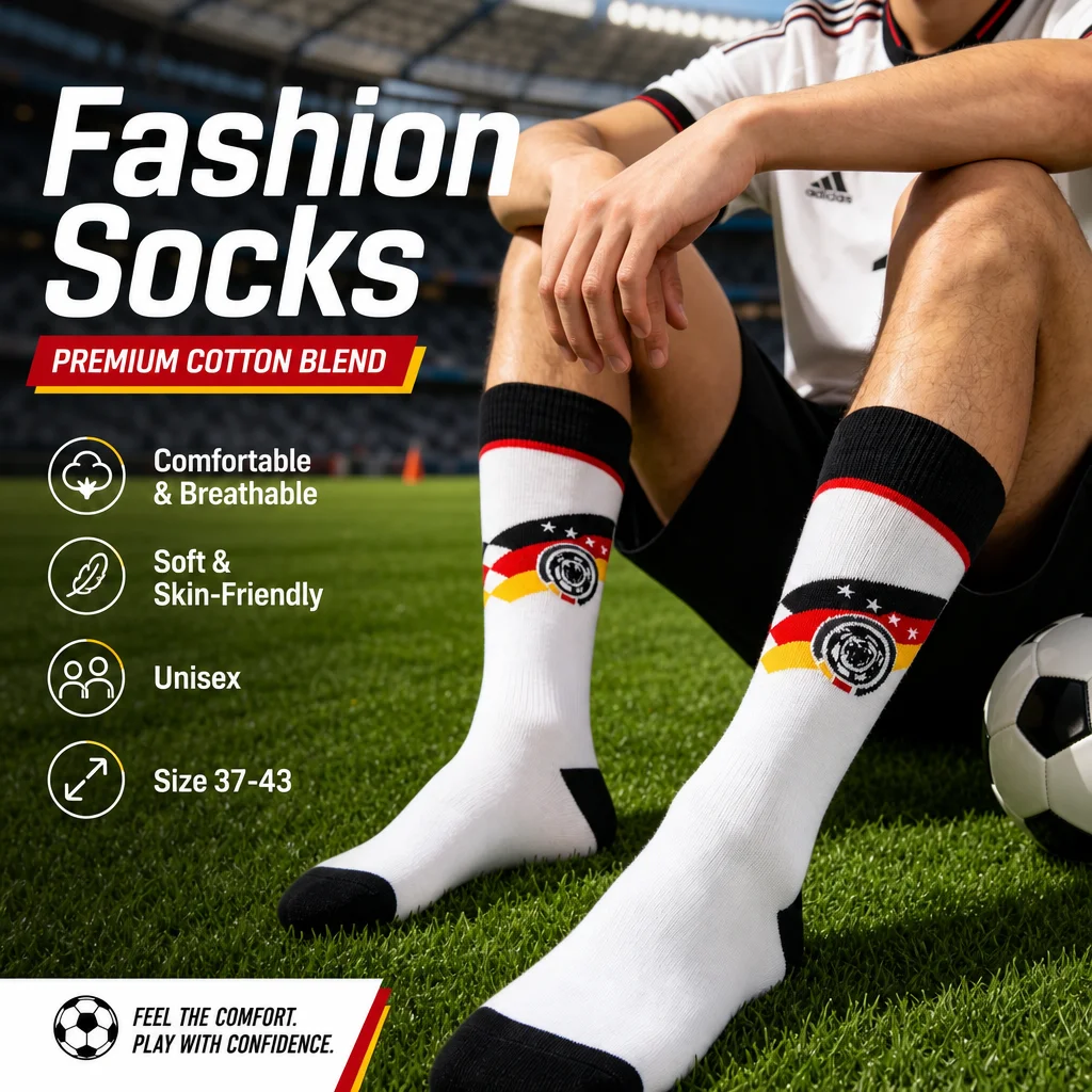 【1 Pair】 Football Fan Socks,Breathable Cotton Blend Sports Socks,Suit For Unisex
【1 Pair】 Football Fan Socks,Breathable Cotton Blend Sports Socks,Suit For Unisex