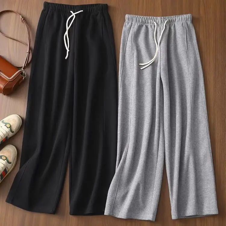 Dave&di Elastic Waist Drawstring High Waist Slimming Black Gray Loose Straight Leg Casual Sweatpants For Women
Dave&di Elastic Waist Drawstring High Waist Slimming Black Gray Loose Straight Leg Casual Sweatpants For Women