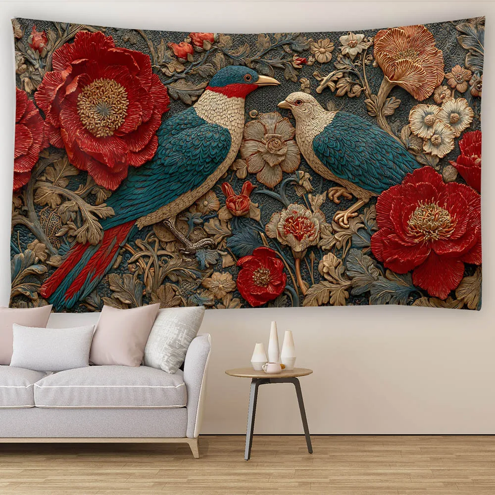 Retro Flower & Bird Print 3D Carving Wooden Board Tapestry Wall Hanging Cloth Fashionable Living Room Decor
Retro Flower & Bird Print 3D Carving Wooden Board Tapestry Wall Hanging Cloth Fashionable Living Room Decor