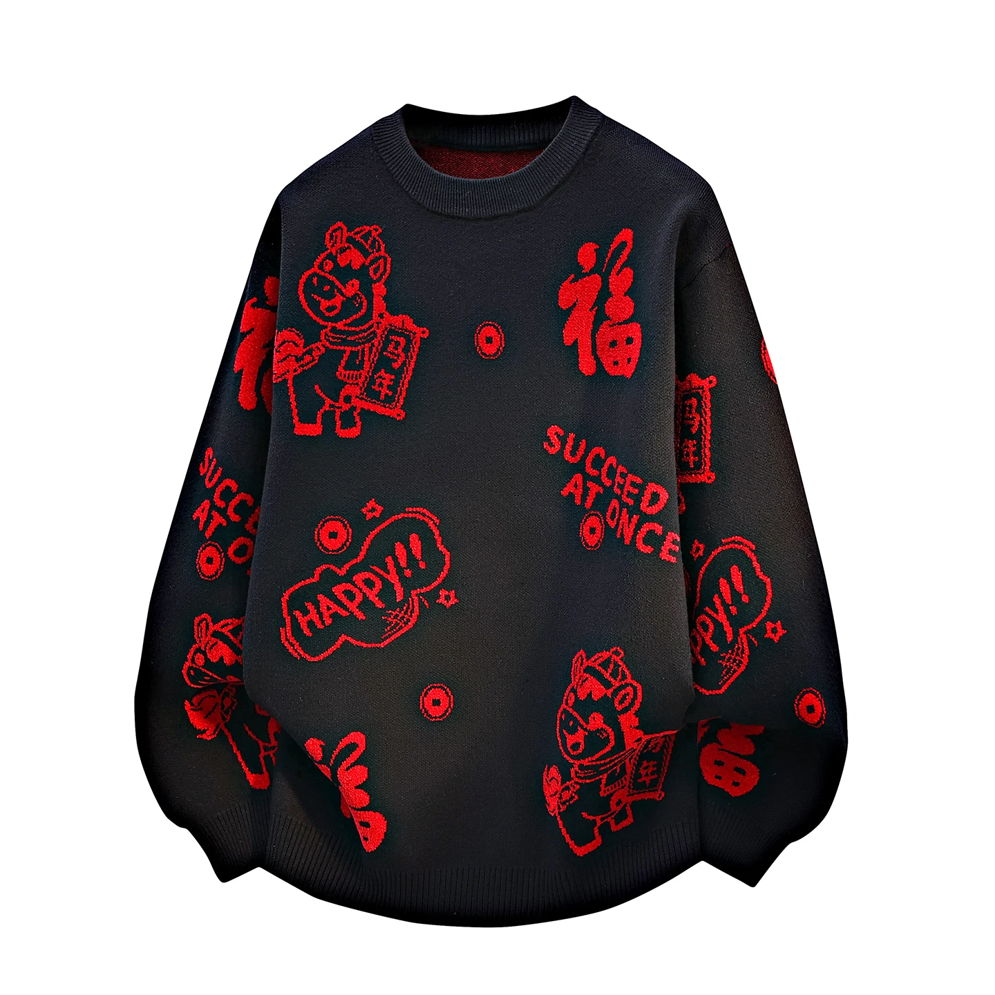 Утепленный красный вязаный свитер для мужчин с мультяшным персонажем Луи, пуловер с круглым вырезом, зимний теплый повседневный модный базовый слой
Утепленный красный вязаный свитер для мужчин с мультяшным персонажем Луи, пуловер с круглым вырезом, зимний теплый повседневный модный базовый слой