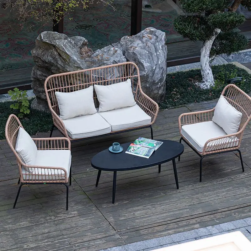 Outdoor leisure courtyard table and chair combination waterproof sunscreen rattan chair table and chair
Outdoor leisure courtyard table and chair combination waterproof sunscreen rattan chair table and chair