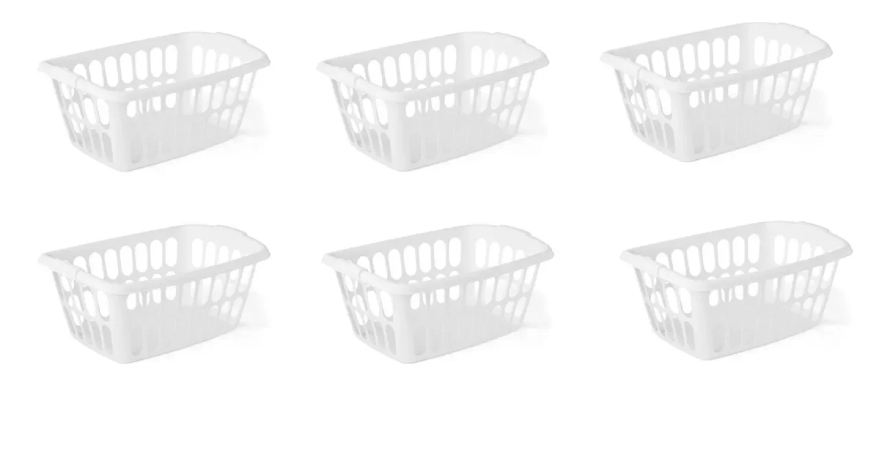 1.5-Bushel Rectangular Plastic Laundry Basket White 6-Pack
1.5-Bushel Rectangular Plastic Laundry Basket White 6-Pack