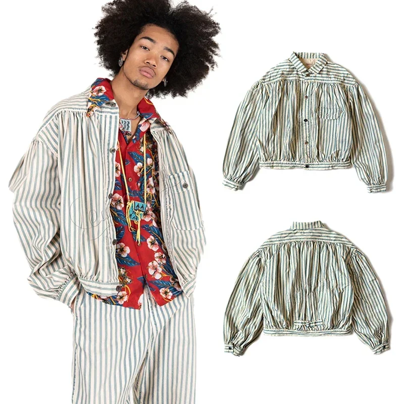 Men's and Women's Cotton Linen Striped Casual Cardigan Jacket 22AW KAPITAL Hirata Hongri Trendy Coats
Men's and Women's Cotton Linen Striped Casual Cardigan Jacket 22AW KAPITAL Hirata Hongri Trendy Coats