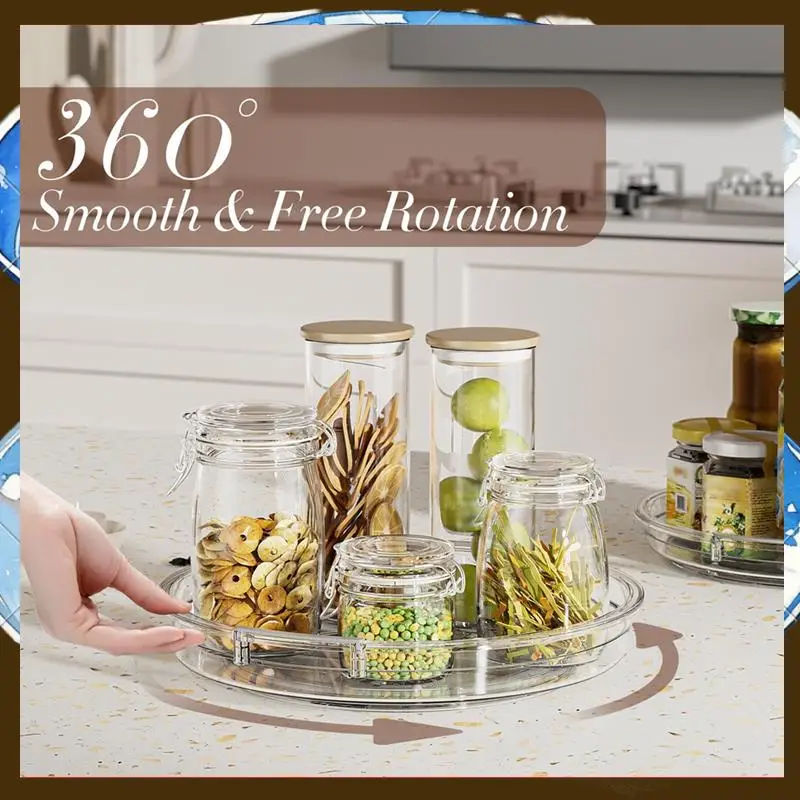 3 Pack Lazy Susan Organizer, Clear Turntable Organization For Cabinet, Kitchen, Pantry, Rotating Spice Organization-TFBC
3 Pack Lazy Susan Organizer, Clear Turntable Organization For Cabinet, Kitchen, Pantry, Rotating Spice Organization-TFBC