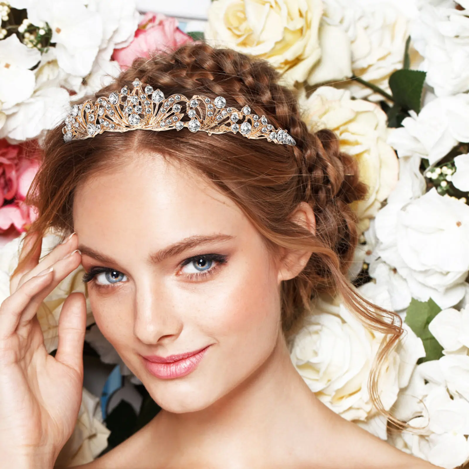 Bridal Crown Rhinestone Wedding Headpiece Elegant Alloy Princess Tiara Hair Accessories for Bride Bridesmaids Prom
Bridal Crown Rhinestone Wedding Headpiece Elegant Alloy Princess Tiara Hair Accessories for Bride Bridesmaids Prom