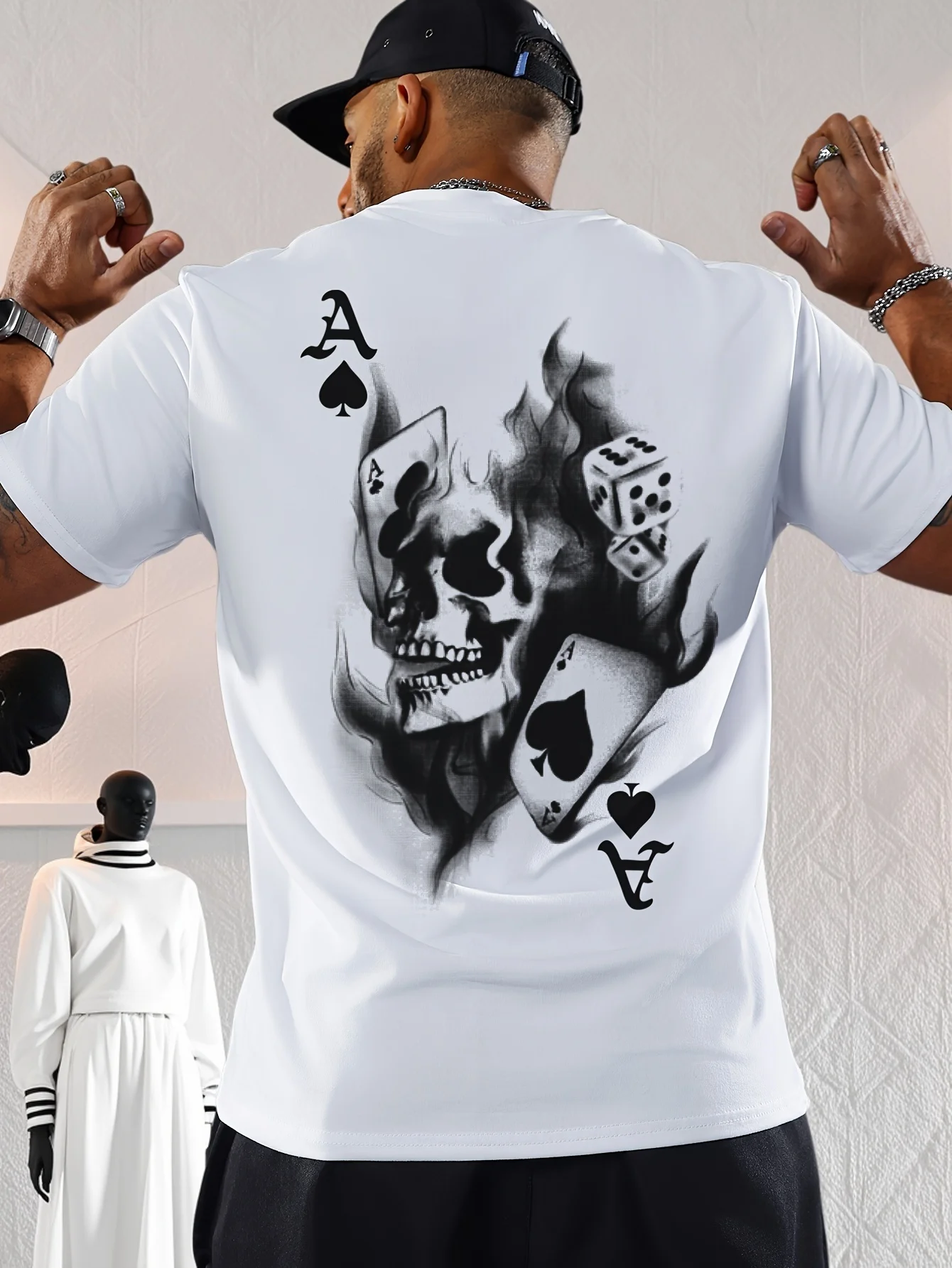 Summer Men's Poker Pattern Printed T-shirt Casual Short-sleeved Round Neck T-shirt Men's Fashion Street Trend
Summer Men's Poker Pattern Printed T-shirt Casual Short-sleeved Round Neck T-shirt Men's Fashion Street Trend