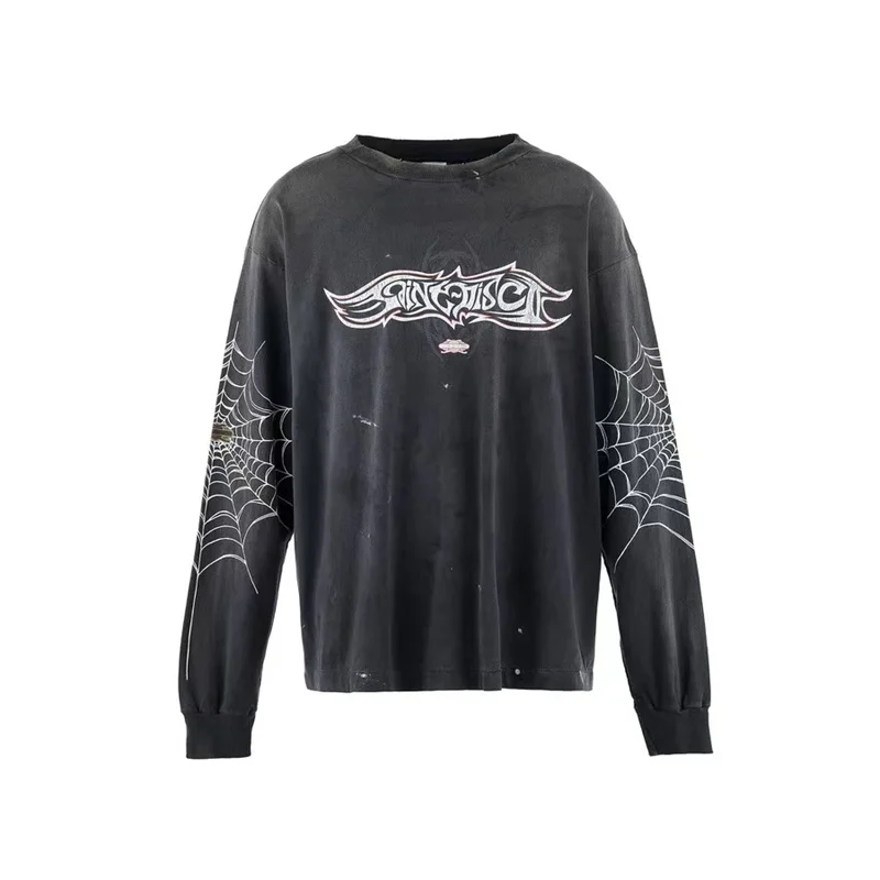 Oversized Men Women Hip Hop Hole Breaking Long Sleeve T Shirt Saint Patterned Printed High Quality T-Shirt With Label Cotton
Oversized Men Women Hip Hop Hole Breaking Long Sleeve T Shirt Saint Patterned Printed High Quality T-Shirt With Label Cotton