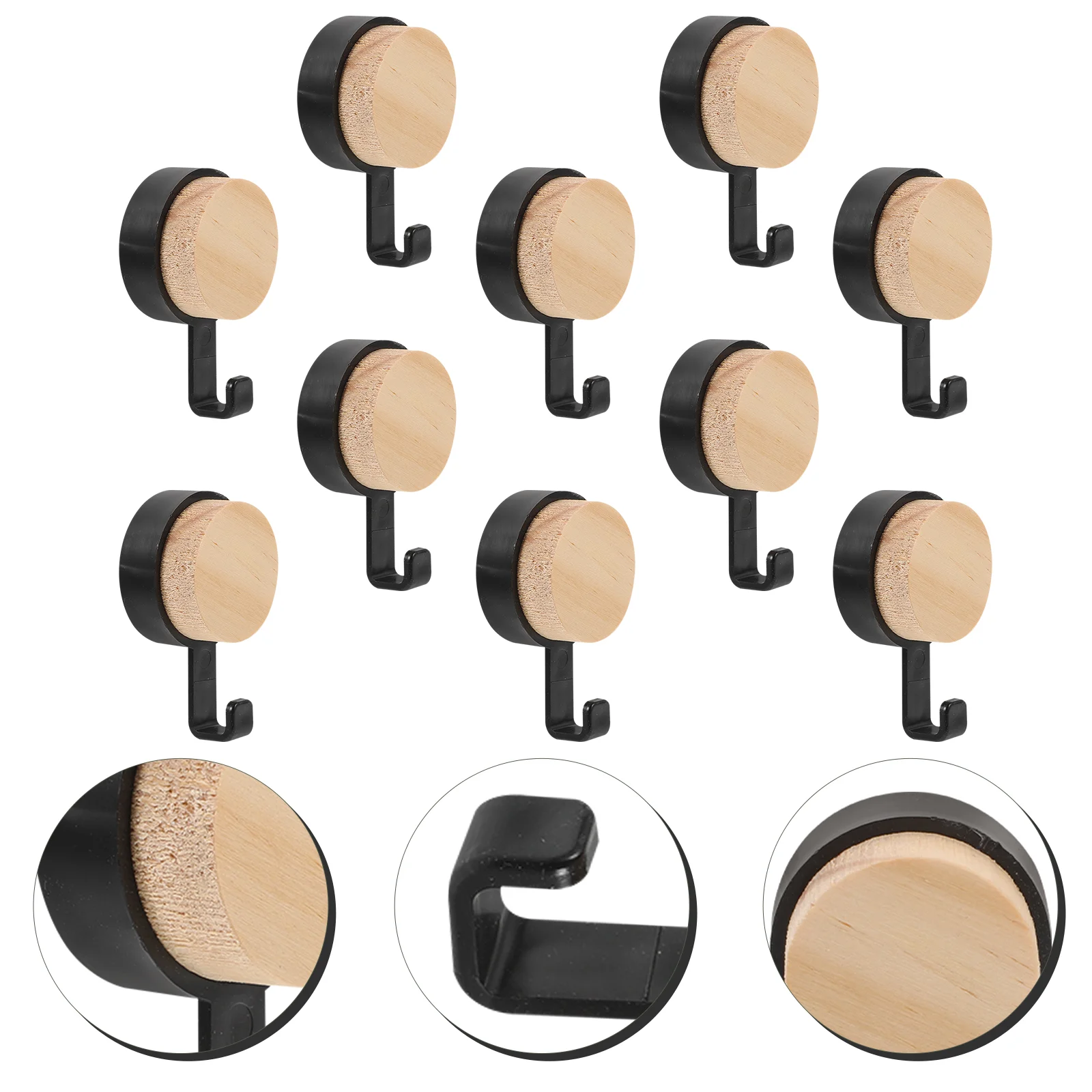 10pcs Wooden Round Sticky Hooks Nail Free Adhesive Wall Hooks for Coats Hats Towels Bath Loofahs PP Material Home
10pcs Wooden Round Sticky Hooks Nail Free Adhesive Wall Hooks for Coats Hats Towels Bath Loofahs PP Material Home
