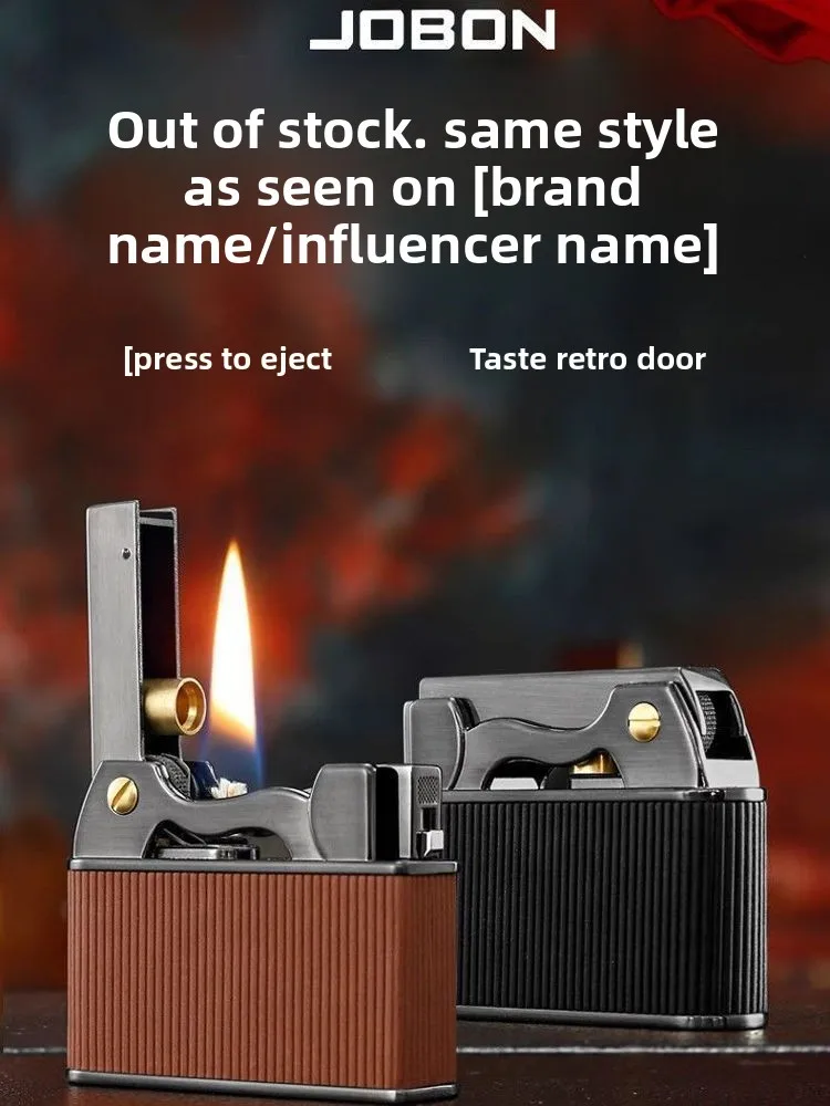 Zhongbang retro lighter press ejection ignition high value personalized creative metal gift
Zhongbang retro lighter press ejection ignition high value personalized creative metal gift