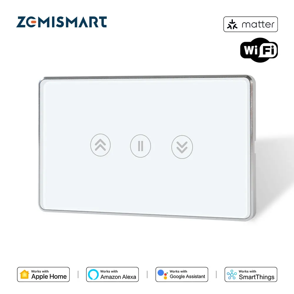 Zemismart Matter через Wi-Fi, умный переключатель для штор с сенсорной панелью, американский переключатель, работает с приложением Tuya Home Google Home Alexa SmartThing
Zemismart Matter через Wi-Fi, умный переключатель для штор с сенсорной панелью, американский переключатель, работает с приложением Tuya Home Google Home Alexa SmartThing