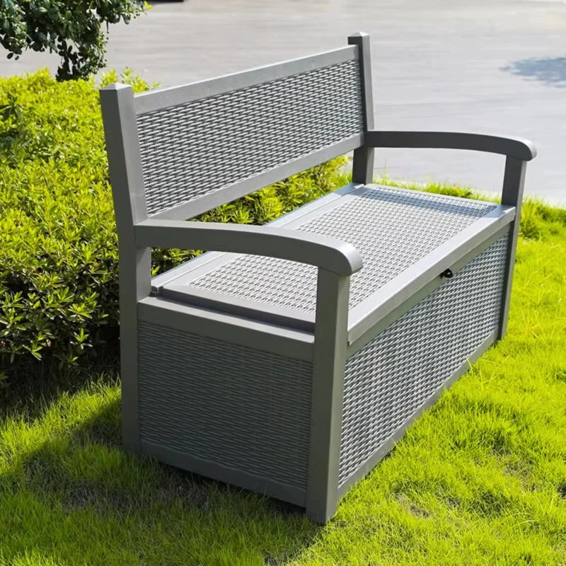 Modern black and gray 70 gallon resin bench with storage UV protection and water resistance
Modern black and gray 70 gallon resin bench with storage UV protection and water resistance