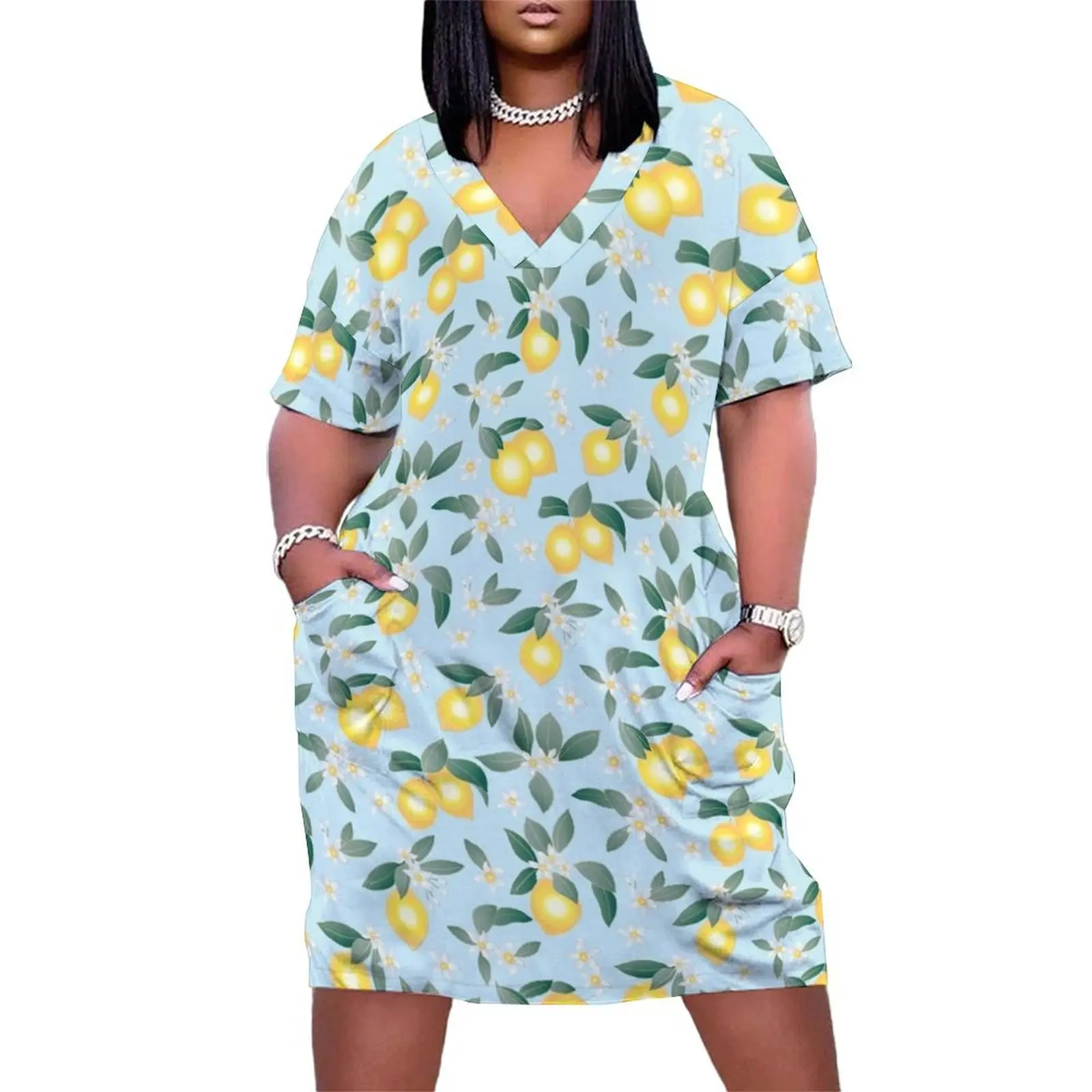 Lemons on Powder Blue Loose Pocket Dress summer dress korean women summer dresses ladies 2025 long dresses for women
Lemons on Powder Blue Loose Pocket Dress summer dress korean women summer dresses ladies 2025 long dresses for women