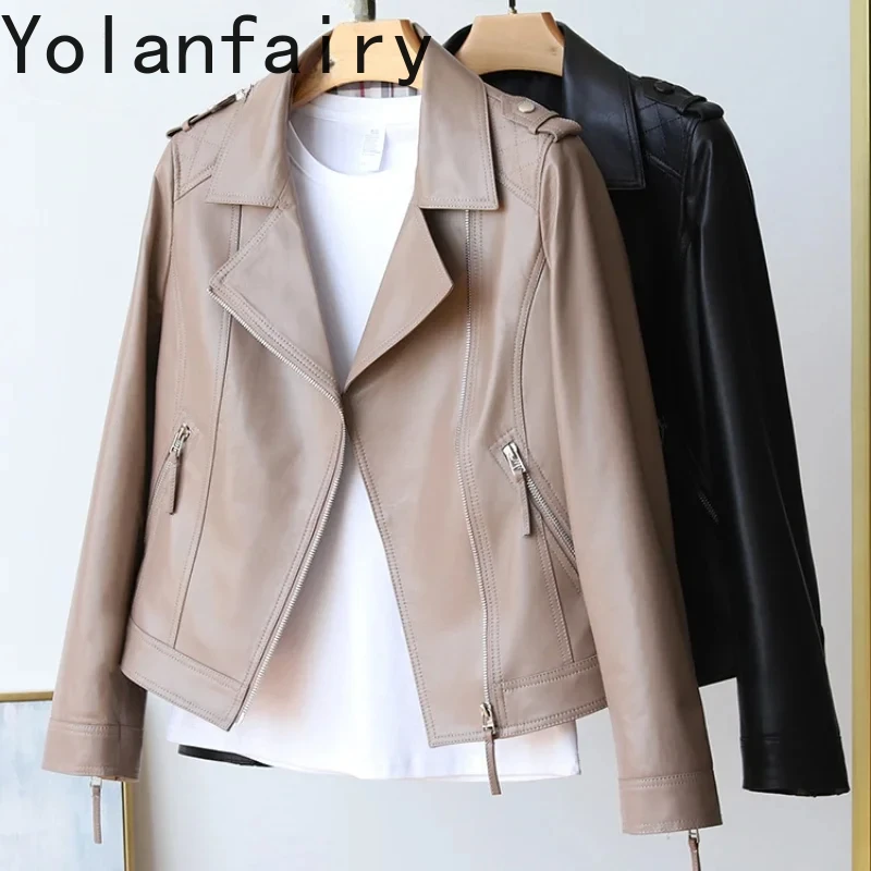 100% High Quality Sheepskin Leather Jacket Women Spring Autumn Short Leather Jackets and Coats Leather Jacket Women Clothes Zm
100% High Quality Sheepskin Leather Jacket Women Spring Autumn Short Leather Jackets and Coats Leather Jacket Women Clothes Zm