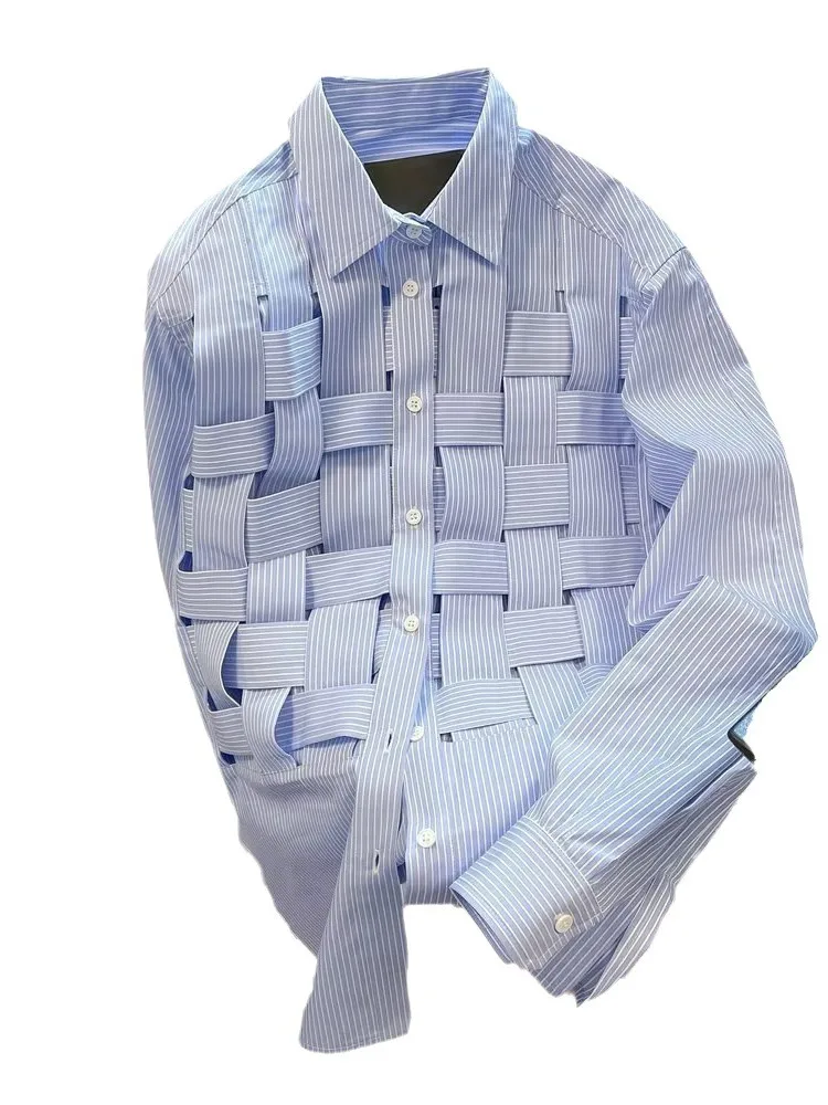 Women's Striped Woven Lapel Long Sve irt Street Sle Loose Fit Polyester Casual Faion Summer Clothing
Women's Striped Woven Lapel Long Sve irt Street Sle Loose Fit Polyester Casual Faion Summer Clothing