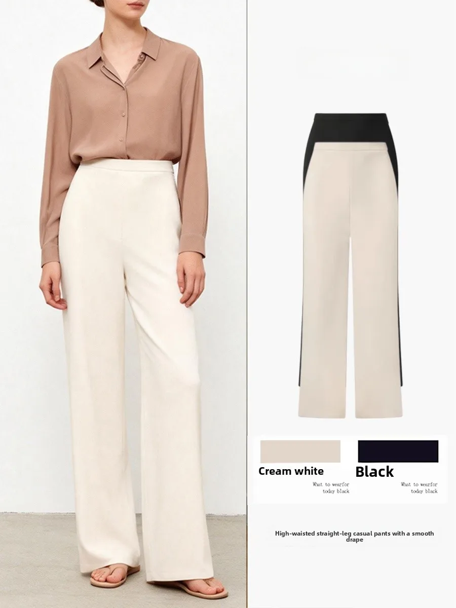 High Waist Straight Leg Wide Leg Pants Women's Spring Autumn New Sle Casual Pants Slimming Trousers in Beige Color
High Waist Straight Leg Wide Leg Pants Women's Spring Autumn New Sle Casual Pants Slimming Trousers in Beige Color