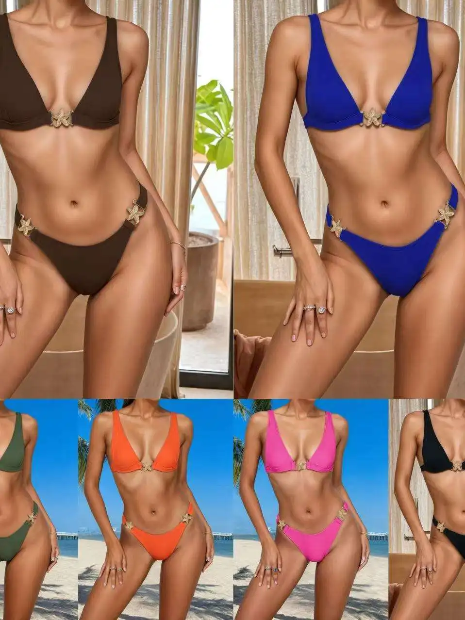 2026 Sexy High-Waist Metal Decorated Bikini Swimsuit Three-Point Women's Swimwear Fashionable Sporty Yoga Fitness Fans Supplies
2026 Sexy High-Waist Metal Decorated Bikini Swimsuit Three-Point Women's Swimwear Fashionable Sporty Yoga Fitness Fans Supplies