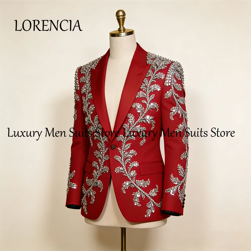 Simple Crystal Men Suits 3 Pcs Formal Tuxedos Set Wedding Groom Outfits 2026 Customized Blazer Pants Vest traje hombre moderno
Simple Crystal Men Suits 3 Pcs Formal Tuxedos Set Wedding Groom Outfits 2026 Customized Blazer Pants Vest traje hombre moderno